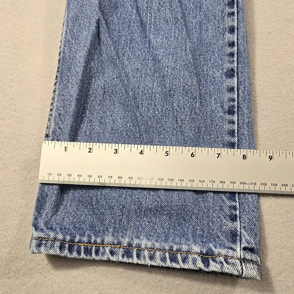 Levi's Mens 36x32 Blue Jeans 505‎ Regular Fit Straight Leg Medium Wash Denim